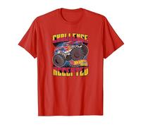Hot Wheels Monster Trucks - Desafío Aceptado Camiseta, Hombre, Rojo, 3XL