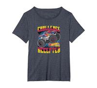 Hot Wheels Monster Trucks - Desafío Aceptado Camiseta, Mujer Tallas Grandes, Azul Jaspeado, 5XL Grande