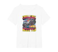 Hot Wheels Monster Trucks - Desafío Aceptado Camiseta, Mujer Tallas Grandes, Blanco, 4XL Grande