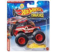 Hot Wheels Monster Trucks Fire Rescue, Champion Crashers 7/8 [Incluye Crush Car] Nuevo para 2026! Vehículo de juguete fundido a escala 1:64