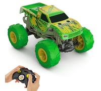 Hot Wheels Monster Trucks Gunkster vehículo teledirigido a escala 1:15, brilla en la oscuridad, neumáticos Terrain Action con capacidad todoterreno, HTP15