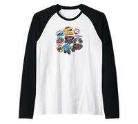 Hot Wheels Monster Trucks - Mash Up Estilo Adhesivo Camiseta Manga Raglan