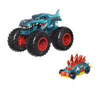 Hot Wheels Monster Trucks - Mega corona + Motosaurus para niños a partir de 3 años