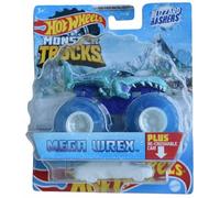 Hot Wheels Monster Trucks Mega Wrex, Blizzard Bashers - Coche reaplastable