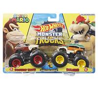 Hot Wheels Monster Trucks Pack 2 Coches de Juguete Nintendo Escala 1:64, Regalo para niños +3 años (Mattel HDH82)