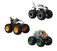 Hot Wheels Monster Trucks Pack 3 Coches de Juguete con diseños Coloridos, +3 años (Mattel HGX13)