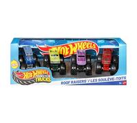 Hot Wheels Monster Trucks Pack de 4 Vehículos de Juguete (Modelos Surtidos) | Pack temático de 4 HWMT camiones 1:64 de ruedas grandes para juegos de choques y saltos, JJT68