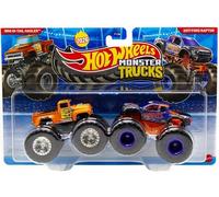 Hot Wheels Monster Trucks - Paquete de 2 vehículos de juguete fundidos a escala 1:64 (1956 y Ford Raptor 2017)