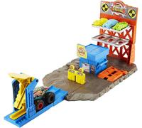 Hot Wheels Monster Trucks Playset Destrucción Suprema Y 3 Coches