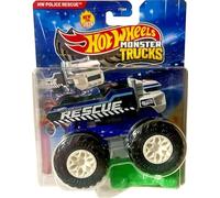 Hot Wheels Monster Trucks Police Rescue, Champion Crashers 8/8 [Incluye coche aplastado] Nuevo para 2026! Vehículo de juguete fundido a escala 1:64