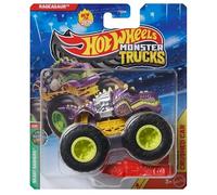 Hot Wheels Monster Trucks Rageasaur, Beast Bashers 2/6 [¡Incluye coche aplastado!] Nuevo para 2026! Vehículo de juguete fundido a escala 1:64
