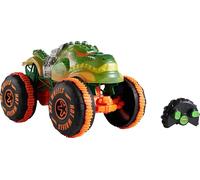 Hot Wheels Monster Trucks Rageasaur RC Vehículo todoterreno de juguete con control remoto, a escala 1:15, y neumáticos de agarre, para realizar acrobacias sobre ruedas, JBH03