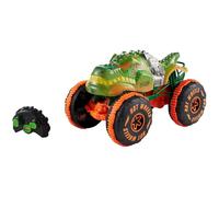 Hot Wheels Monster Trucks Rageasaur RC Vehículo todoterreno de juguete con control remoto, a escala 1:15, y neumáticos de agarre, para realizar acrobacias sobre ruedas, JBH03