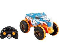 Hot Wheels Monster Trucks Rhinomite RC Vehículo Escala 1:24 | Juguete RC a pilas con control total, neumáticos de agarre para todo terreno, JBK11