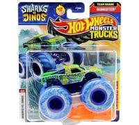 Hot Wheels Monster Trucks Sharks vs Dinos, colección de vehículos fundidos a escala 1:64, edición 2025 (8/8 Gunkster)