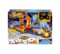Hot Wheels Monster Trucks Trofeo Challenge de loopings y giros Bigfoot Conjunto de de Pista y camión, Conjunto de Juego con vehículo metálico 50 Aniversario a Escala 1:64, Dos Formas de Jugar, JBX64