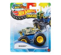 Hot Wheels Monster Trucks Vehículo de Juguete Invader Color Shifter Escala 1:64 para niños de 3 años en adelante