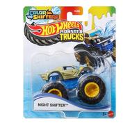 Hot Wheels Monster Trucks Vehículo de Juguete Night Shifter Color Shifter Escala 1:64 para niños de 3 años en adelante