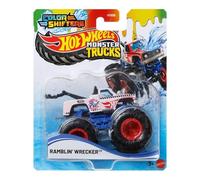Hot Wheels Monster Trucks Vehículo de Juguete Ramblin Wrecker Color Shifter Escala 1:64 para niños de 3 años en adelante