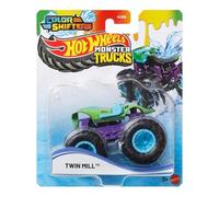 Hot Wheels Monster Trucks Vehículo de Juguete Twin Mill Color Shifter Escala 1:64 para niños de 3 años en adelante