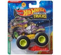 Hot Wheels Monster Trucks Vehículo fundido a escala 1:64 (Rageasaur 2/6 Beast Bashers)
