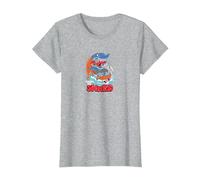Hot Wheels - Nacido para triturar Camiseta, Mujer, Gris Jaspeado, XS