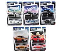 Hot Wheels National Icons Collection Silver Series - Paquete fundido a presión de 5 coches, escala 1:64, a partir de 3 años (HRT81-956G)