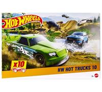 Hot Wheels Pack 10 Camiones (Modelos Surtidos, selección aleatoria), Set de Coches de Juguete Que Incluye camionetas y Furgonetas, Juguete +3 años, HYM97