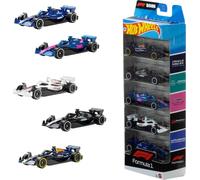 Hot Wheels Formula 1 Pack de 5 Coches de Juguete metálicos a Escala 1:64, Conjunto de 5 Coches coleccionables de F1 con Licencia Oficial para Jugar o exponer, JLN11