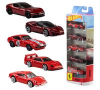 Hot Wheels Pack de 5 Coches Ferrari a Escala 1:64