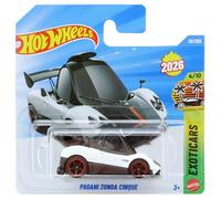 Hot Wheels - Pagani Zonda Cinque - Exoticars 4/10 - JJH34 - Short Card - Hypercar - Tuned Style - Blanco - Mattel 2026 - 1:64