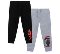 Hot Wheels Pantalones de chándal para niños, pack de 2 - 100% algodón, pantalones de chándal de pista de carreras en multipack, multicolor, 5-6 años