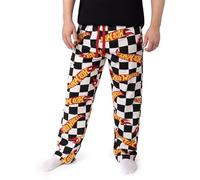 Hot Wheels Pantalones de estar por casa con el logo de Wheels para hombre, a cuadros en negro, blanco, rojo y amarillo | Ropa informal con cordón ajustable