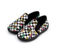 Hot Wheels Pantuflas para niños - Cómodas zapatillas antideslizantes para interiores con diseño a cuadros, suela de goma, estampado de coches de carreras, gama de tallas de zapatos para niños del