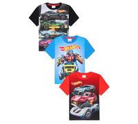 Hot Wheels - Paquete de 3 camisetas infantiles para niños, multicolor, 5-6 años