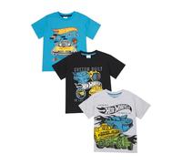 Hot Wheels Paquete de 3 camisetas para niños | Paquete de 3 camisetas de manga corta para niños | Ropa oficial, multicolor, 8-9 años