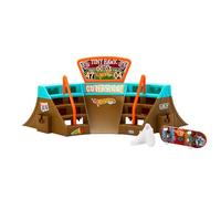 Hot Wheels Parque de Skate Estadio Set de Juego con monopatín de Juguete y Zapatillas para Dedos, +5 años (Mattel HPG34)