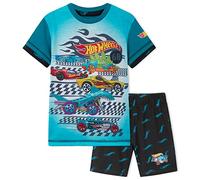 Hot Wheels Pijama Niño Pijamas de Manga Corta Ropa para Niño con Camiseta y Pantalón Corto Ropa de Estar en Casa Regalo Niños (6-7 Años, Azul)