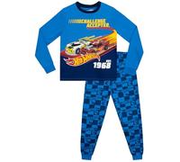 Hot Wheels Pijamas Niño Pijamas De Coche | Manga Larga Pijama | Azul | 7-8 Años