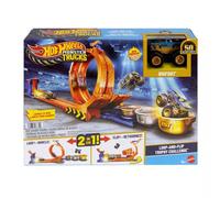 Hot Wheels Monster Trucks Set Trofeo Loop y Salto | Incluye Bigfoot 1:64, edición 50 aniversario, juega con bucle o salto mortal, JBX64