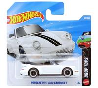 Hot Wheels - Porsche 911 Turbo Cabriolet - JJJ22 - Blanco con rayas negras - Drop Tops 3/5 - Mattel 2026-1:64 - Modelo de licencia