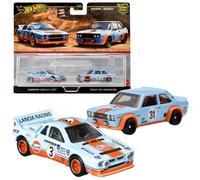 Hot Wheels Premium 2 Pack Lancia Rally 037 / Fiat 131 Abarth Vehículo de juguete Minicar 3 años azul HRR81