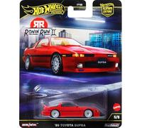 Hot Wheels Premium Car Culture Coche Coleccionable de Juguete, Escala 1:64 Fundido a presión Toyota Supra A70, vehículo Ronin Run 2 con neumáticos de Pilotos Reales