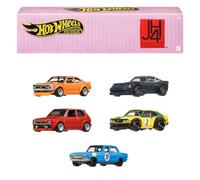 Hot Wheels Premium Car Culture Japan Historics 4 Conjunto con embalaje especial y 5 coches metálicos a escala 1:64, embalaje para exhibir de coleccionista, se puede apilar para guardarse, HRW84