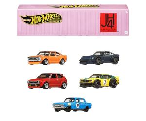 Hot Wheels Premium Car Culture Japan Historics 4 Conjunto con embalaje especial y 5 coches metálicos a escala 1:64, embalaje para exhibir de coleccionista, se puede apilar para guardarse, HRW84