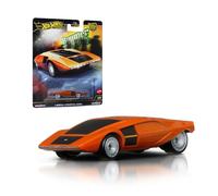 Hot Wheels Premium Car Culture Lancia Stratos Zero Coche de juguete metálico coleccionable a escala 1:64 Vehículo Hammer Drop con neumáticos Real Riders, HRV77