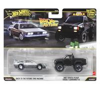 Hot Wheels Premium Car Culture - Máquina de regreso al futuro y camioneta Toyota Pickup 1987 - Vehículos de juguete fundidos a escala 1:64