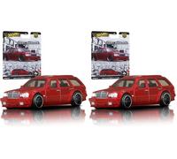 Hot Wheels Premium Car Culture Mercedes-Benz AMG Estate Coche de Juguete metálico Coleccionable a Escala 1:64 Vehículo Familiar con neumáticos Real Riders, JBK69 (Paquete de 2)