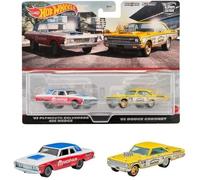 Hot Wheels Premium - Car Culture Metal Real Riders - Plymouth Belvedere 426 Wedge de 63 pies y Dodge Coronet de 65 pies