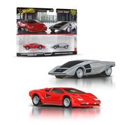 Hot Wheels Premium Car Culture, pack con dos vehículos a escala 1:64, parejas únicas, neumáticos Real Riders, chasis Metal/Metal, juguete para coleccionistas, JBL02